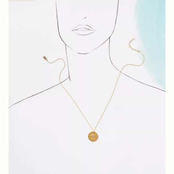 Anthropologie Spirit Eye Coin Pendant Necklace - Picture 3 of 11